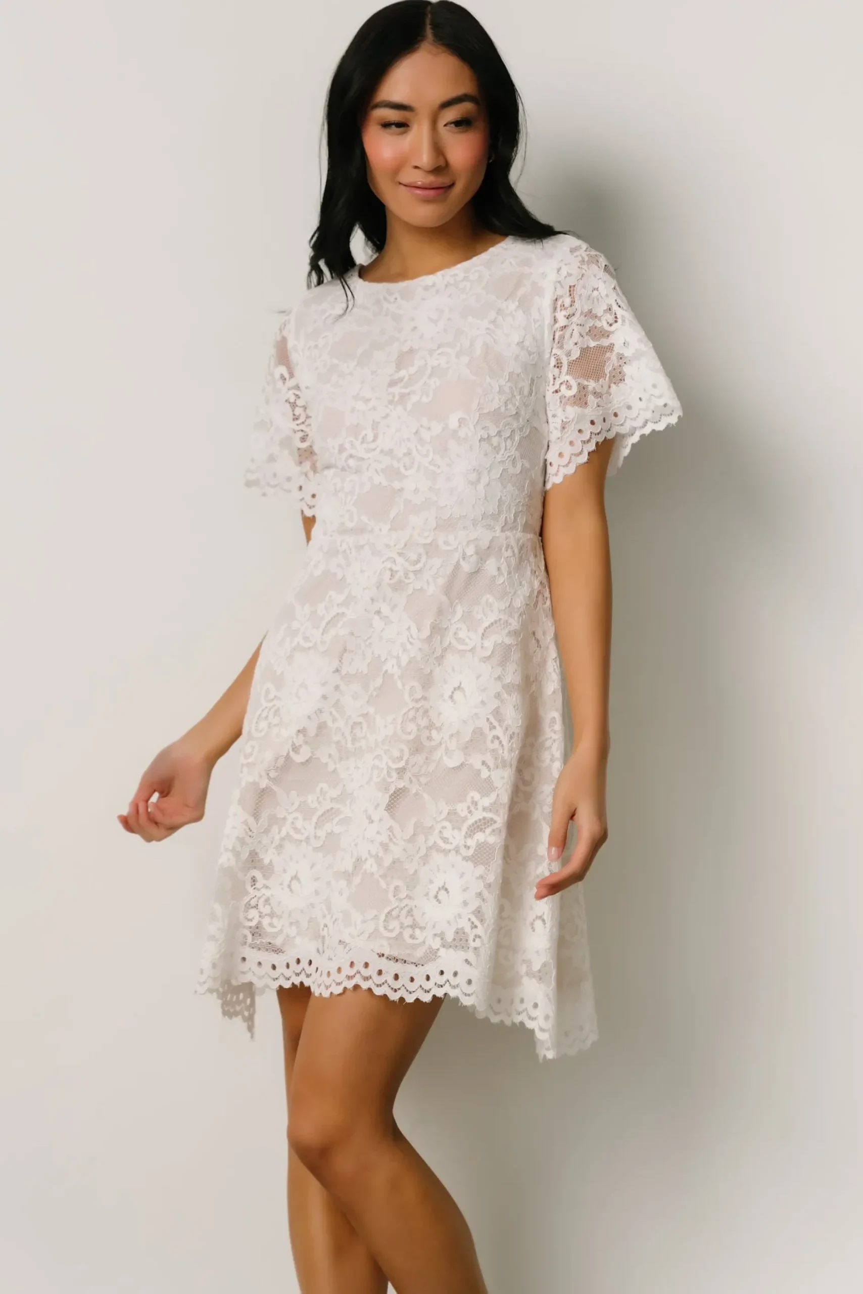 Baltic Born short dresses|Aasha Lace Short Dress | Off White