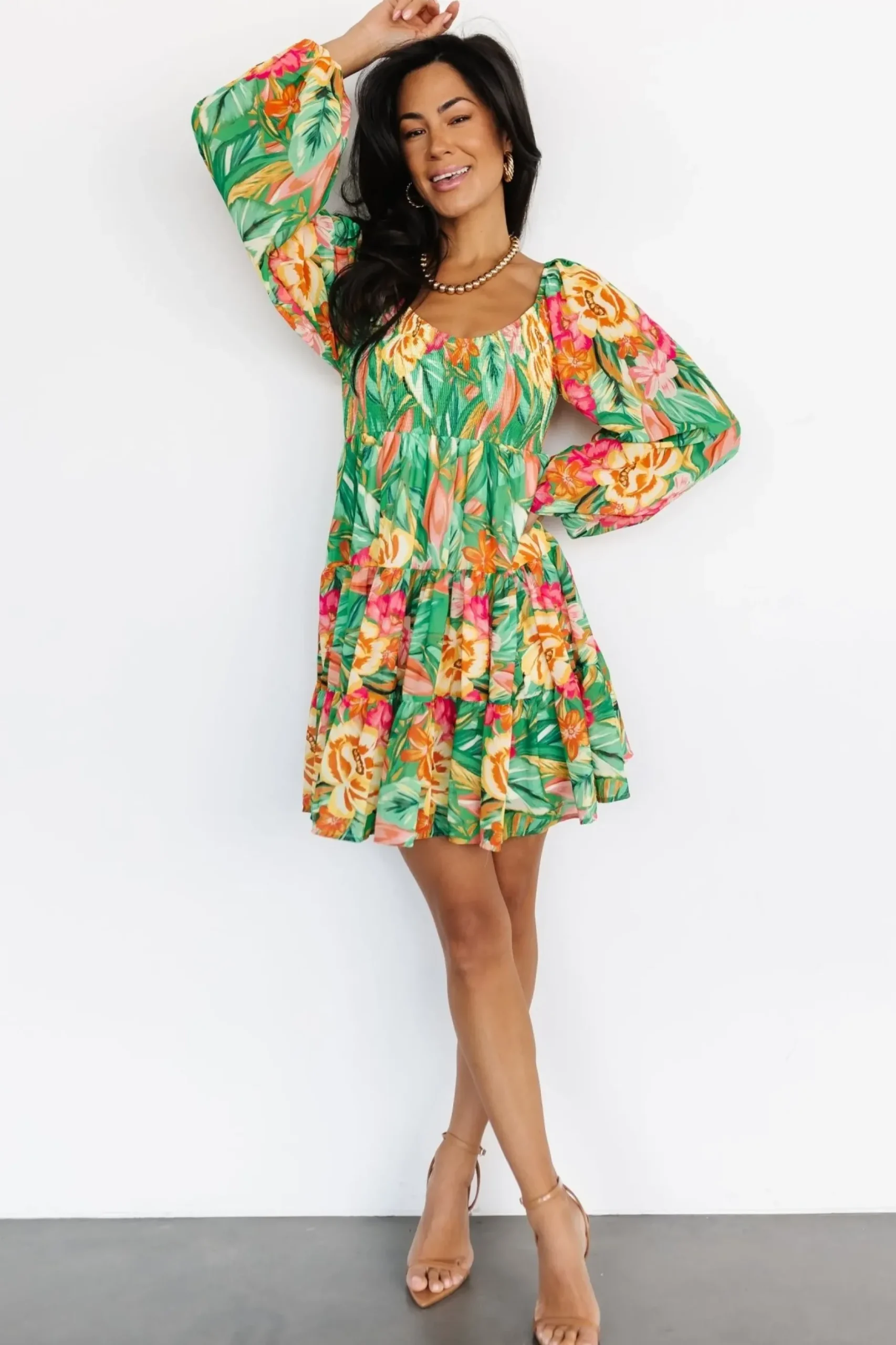 Baltic Born COMING SOON|Acapulco Short Dress | Green Multi Print