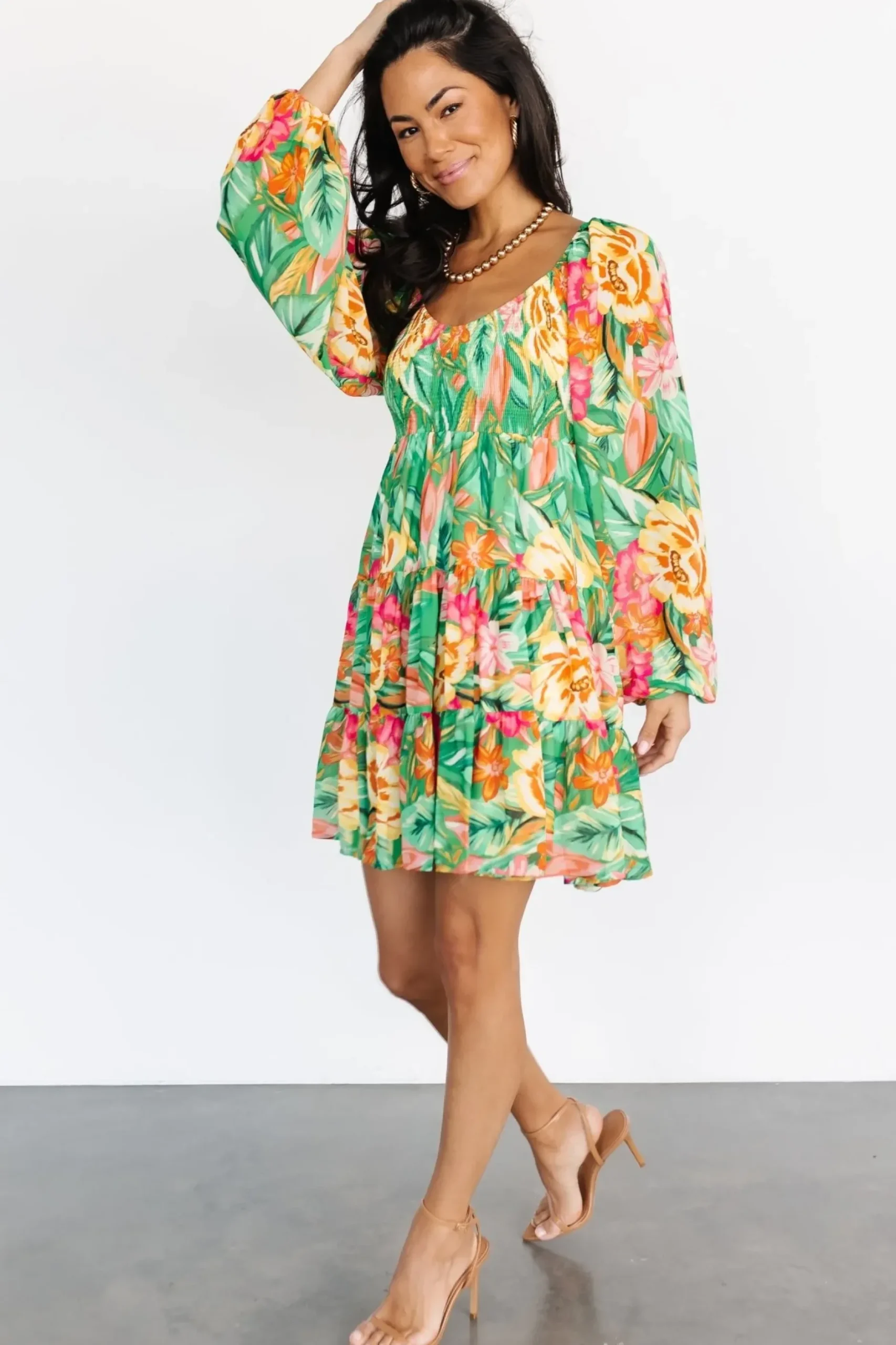 Baltic Born COMING SOON|Acapulco Short Dress | Green Multi Print