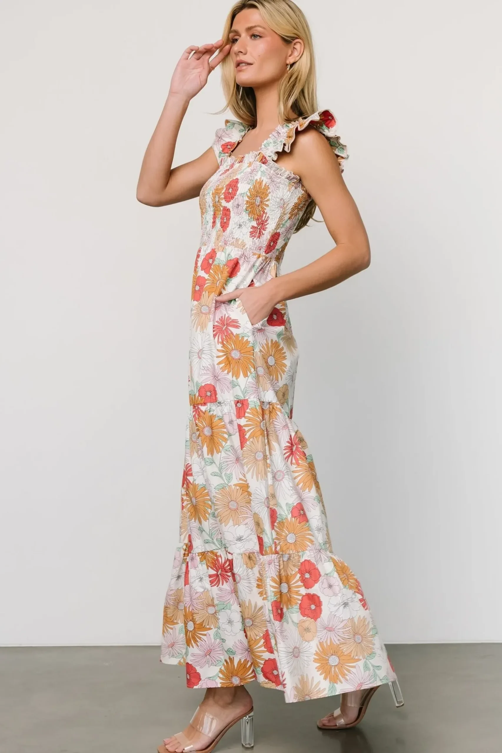 Baltic Born COMING SOON|Adela Maxi Dress | Cream Multi Floral