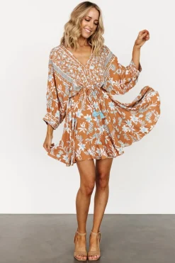 Baltic Born DRESSES|cover up|Adria Mini Dress | Camel + Blue