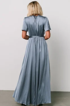 Baltic Born WEDDING SUITE|wedding guest|Agnes Satin Maxi Dress | Whisper Blue