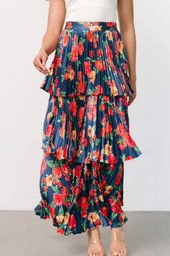 Baltic Born skirts|Alaina Tiered Maxi Skirt | Navy Floral