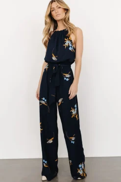 Baltic Born JUMPSUITS + ROMPERS|Alameda Halter Jumpsuit | Navy Blue Floral