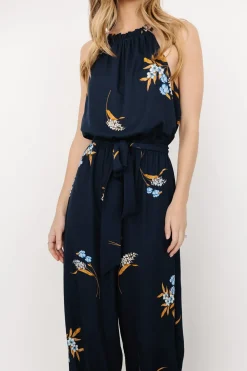 Baltic Born JUMPSUITS + ROMPERS|Alameda Halter Jumpsuit | Navy Blue Floral