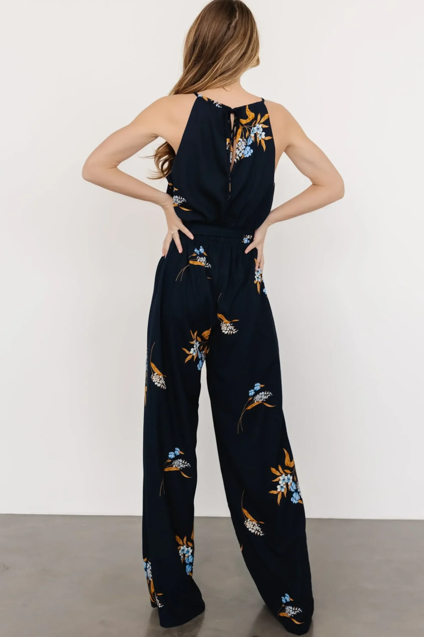 Baltic Born JUMPSUITS + ROMPERS|Alameda Halter Jumpsuit | Navy Blue Floral