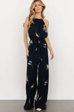 Baltic Born JUMPSUITS + ROMPERS|Alameda Halter Jumpsuit | Navy Blue Floral
