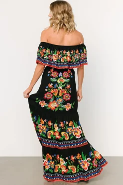 Baltic Born DRESSES|maxi dresses|Alejandra Maxi Dress | Black Multi Floral