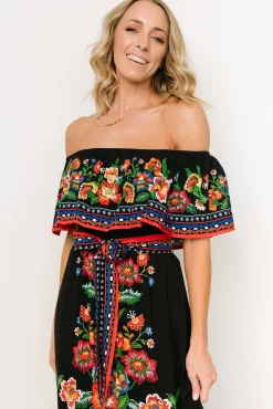 Baltic Born DRESSES|maxi dresses|Alejandra Maxi Dress | Black Multi Floral