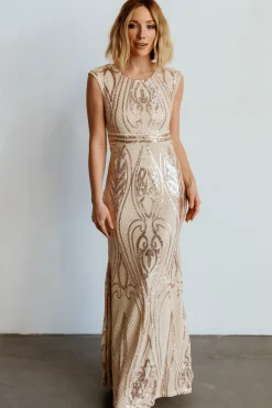 Baltic Born embellished + sequined|Alessia Sequin Gown | Champagne