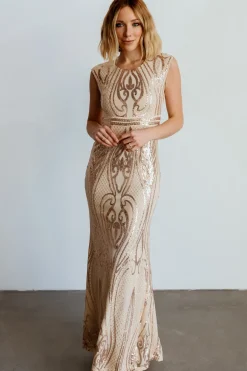 Baltic Born embellished + sequined|Alessia Sequin Gown | Champagne