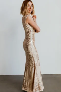 Baltic Born embellished + sequined|Alessia Sequin Gown | Champagne
