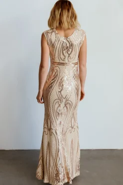 Baltic Born embellished + sequined|Alessia Sequin Gown | Champagne
