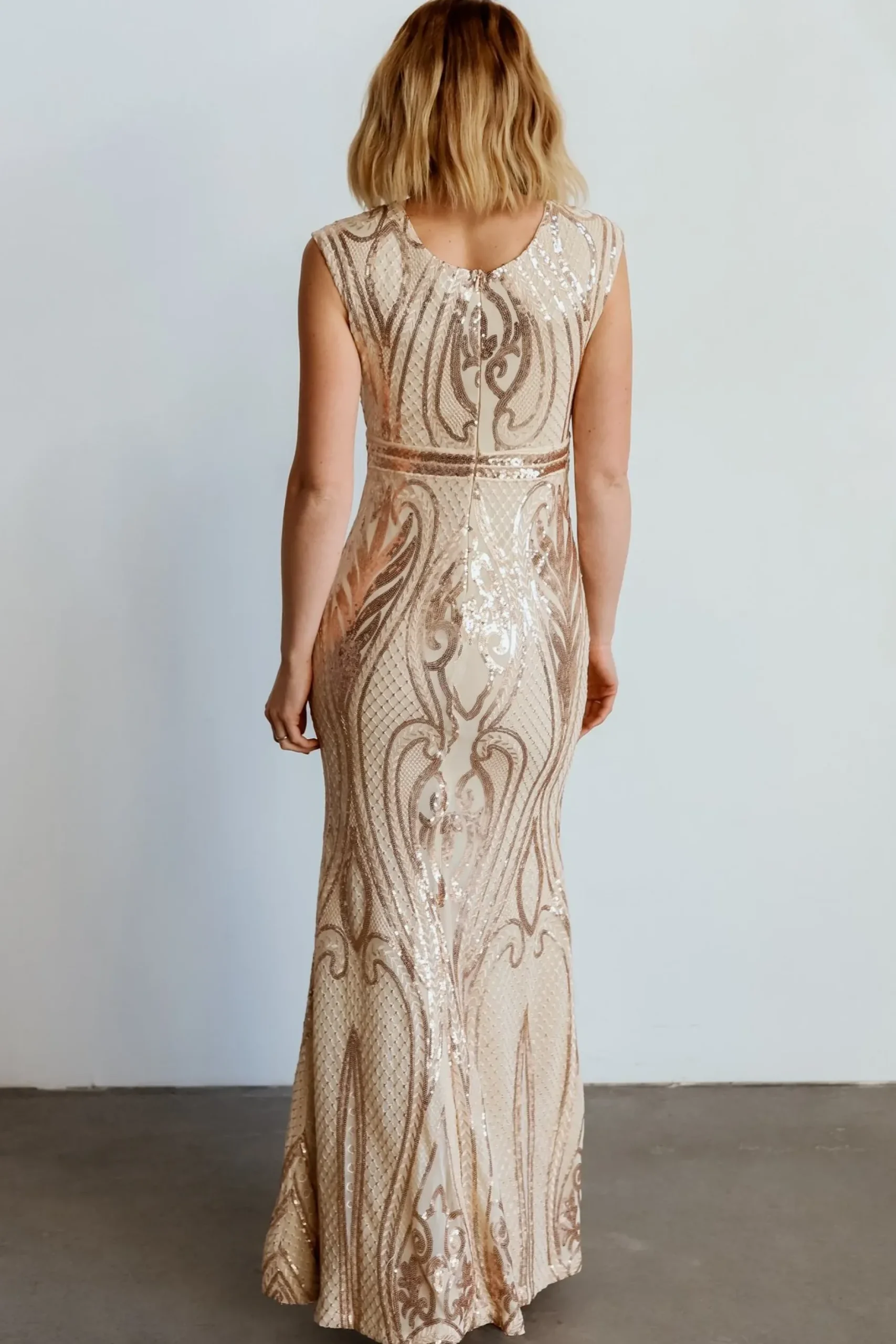 Baltic Born embellished + sequined|Alessia Sequin Gown | Champagne