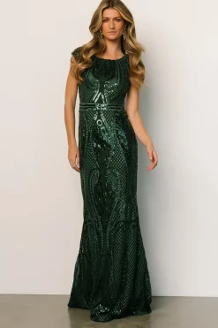 Baltic Born embellished + sequined|Alessia Sequin Gown | Green
