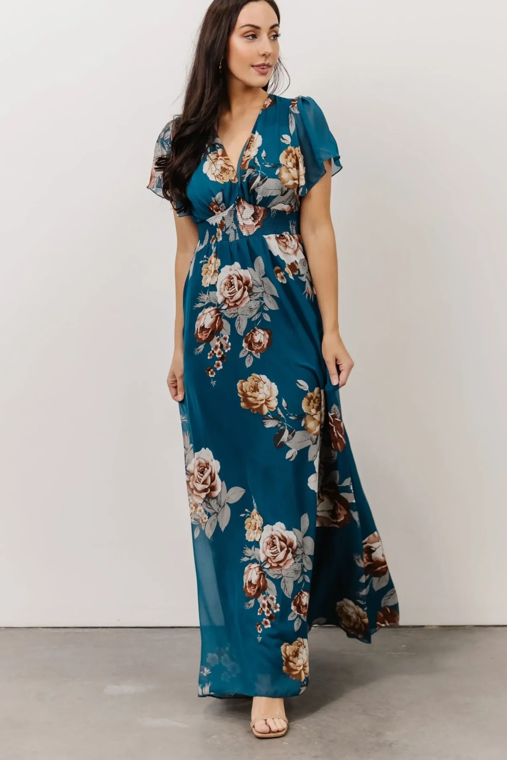 Baltic Born SALE|Alexandria Smocked Maxi Dress | Blue Floral