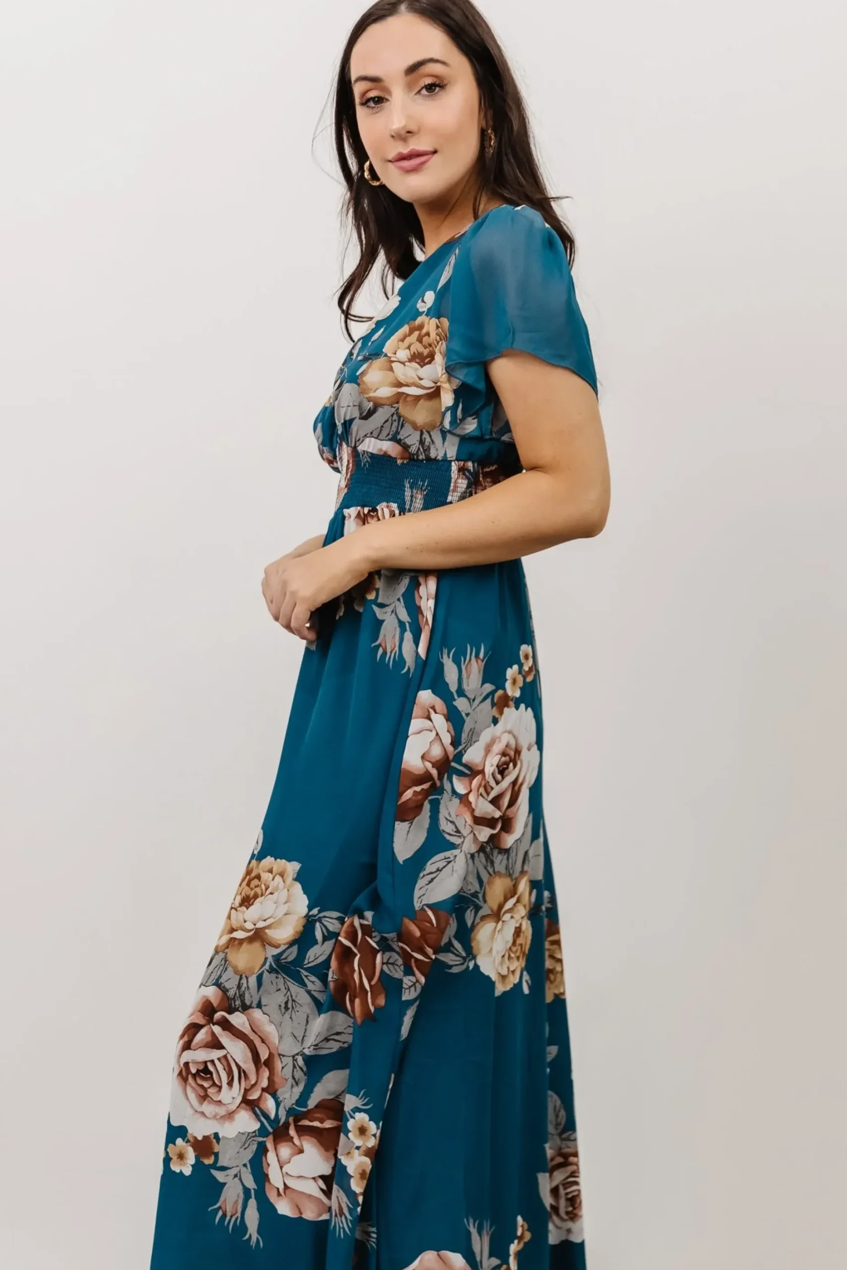 Baltic Born SALE|Alexandria Smocked Maxi Dress | Blue Floral