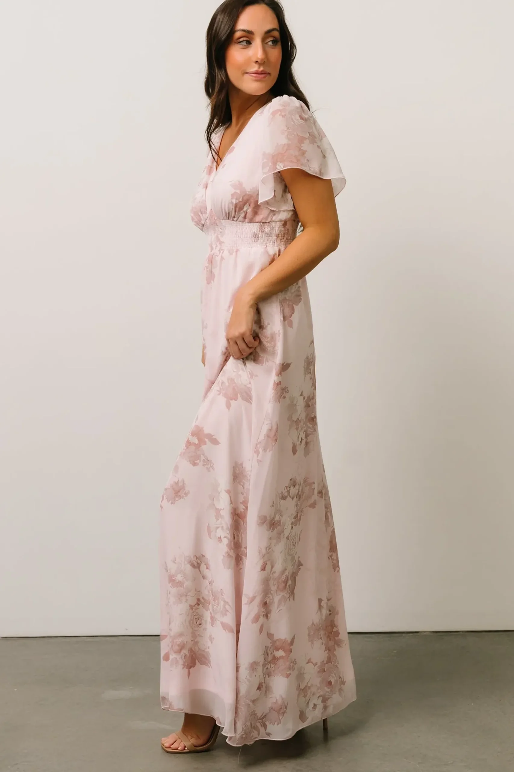 Baltic Born SALE|Alexandria Smocked Maxi Dress | Blush Floral