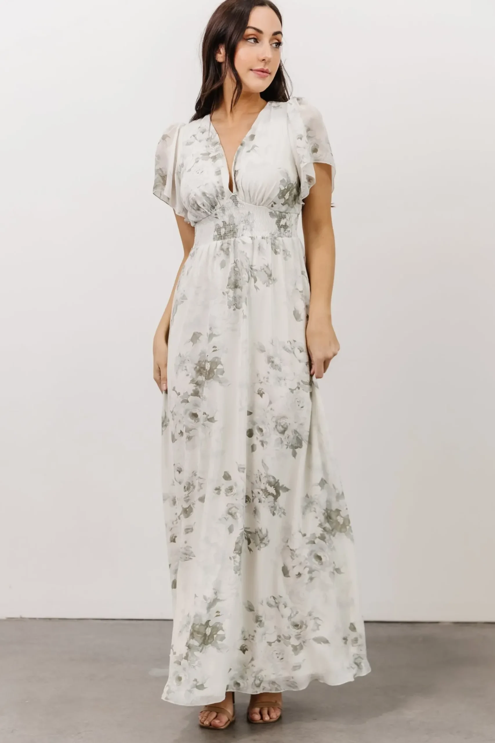 Baltic Born SALE|Alexandria Smocked Maxi Dress | Dusty Sage Floral