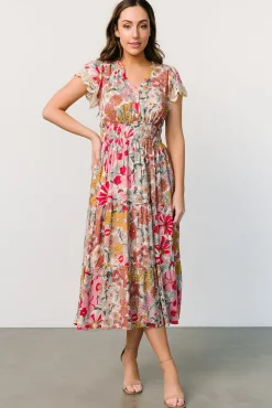 Baltic Born midi dresses|EXTENDED SIZING|Aliyah Midi Dress | Cream Multi Floral