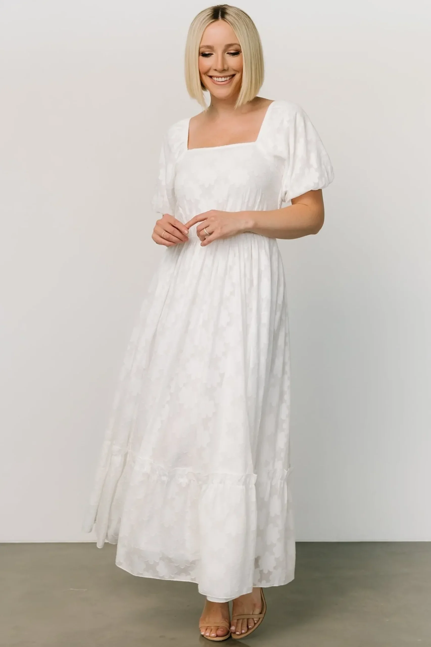 Baltic Born SALE|Alta Jacquard Maxi Dress | Off White