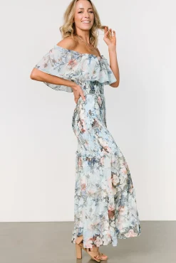 Baltic Born SALE|Amalfi Smocked Maxi Dress | Blue Floral