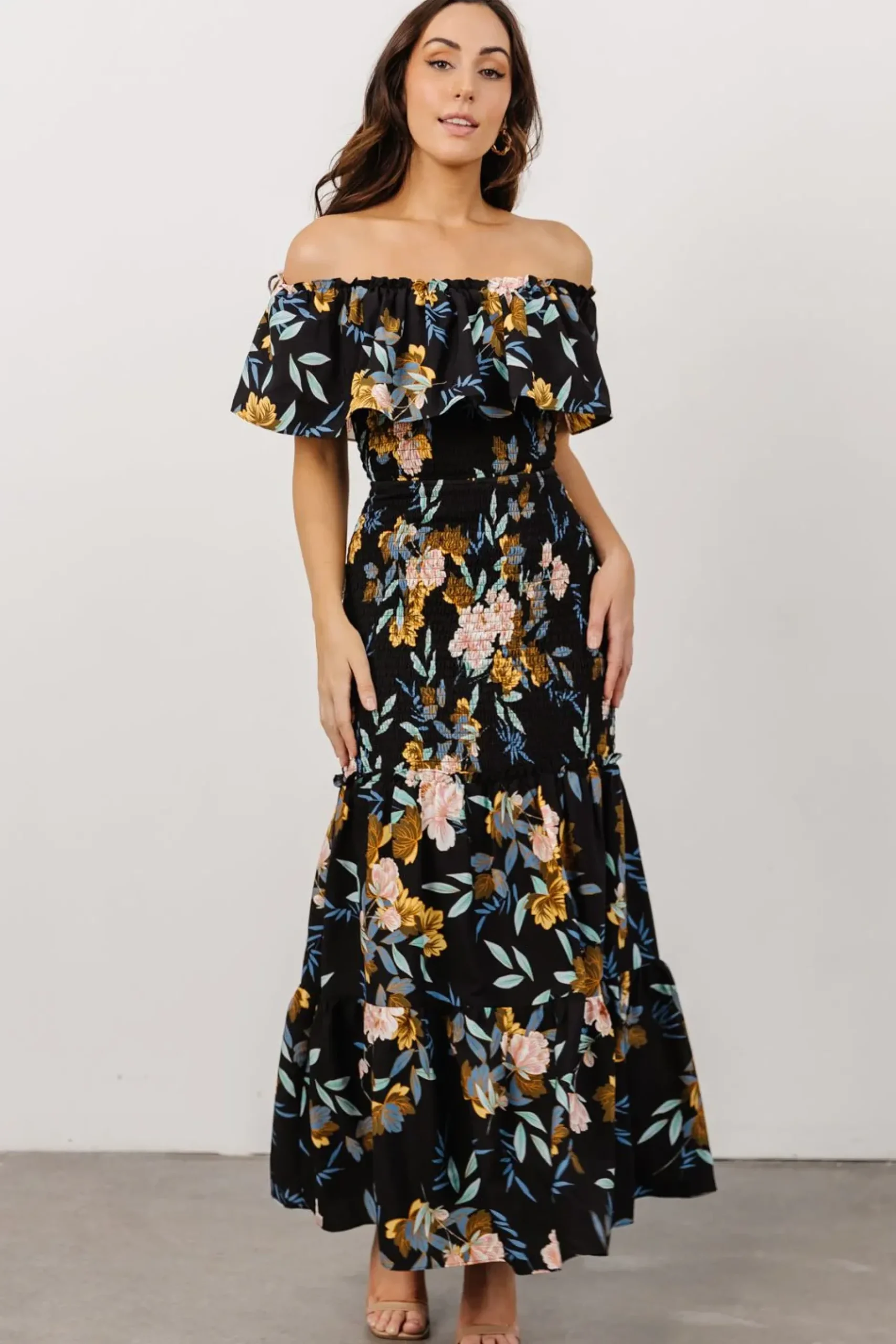 Baltic Born SALE|Amalfi Smocked Maxi Dress | Midnight Floral