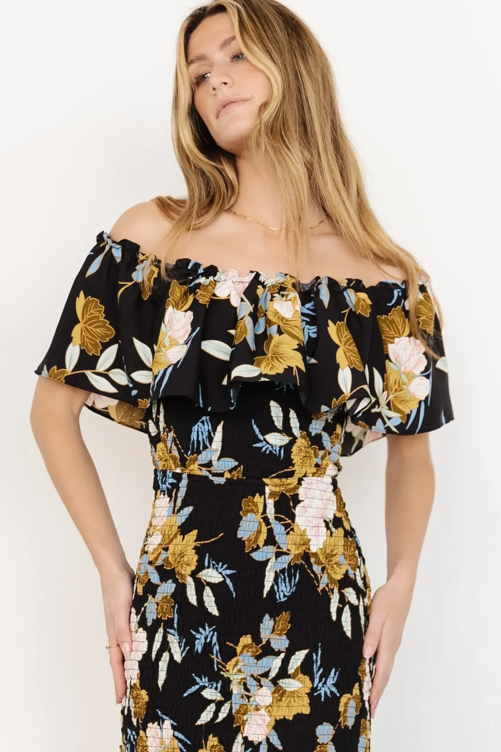 Baltic Born SALE|Amalfi Smocked Maxi Dress | Midnight Floral
