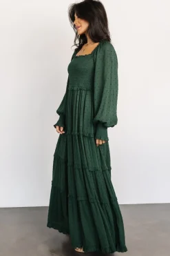 Baltic Born maxi dresses|EXTENDED SIZING|Amanda Smocked Dotted Maxi Dress | Evergreen