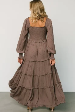 Baltic Born maxi dresses|EXTENDED SIZING|Amanda Smocked Dotted Maxi Dress | Brown