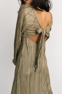 Baltic Born DRESSES|midi dresses|Amani Pleated Midi Dress | Olive