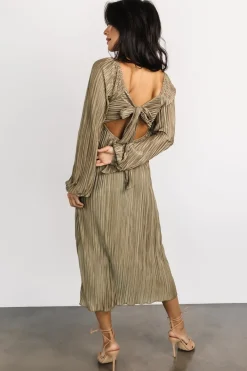 Baltic Born DRESSES|midi dresses|Amani Pleated Midi Dress | Olive