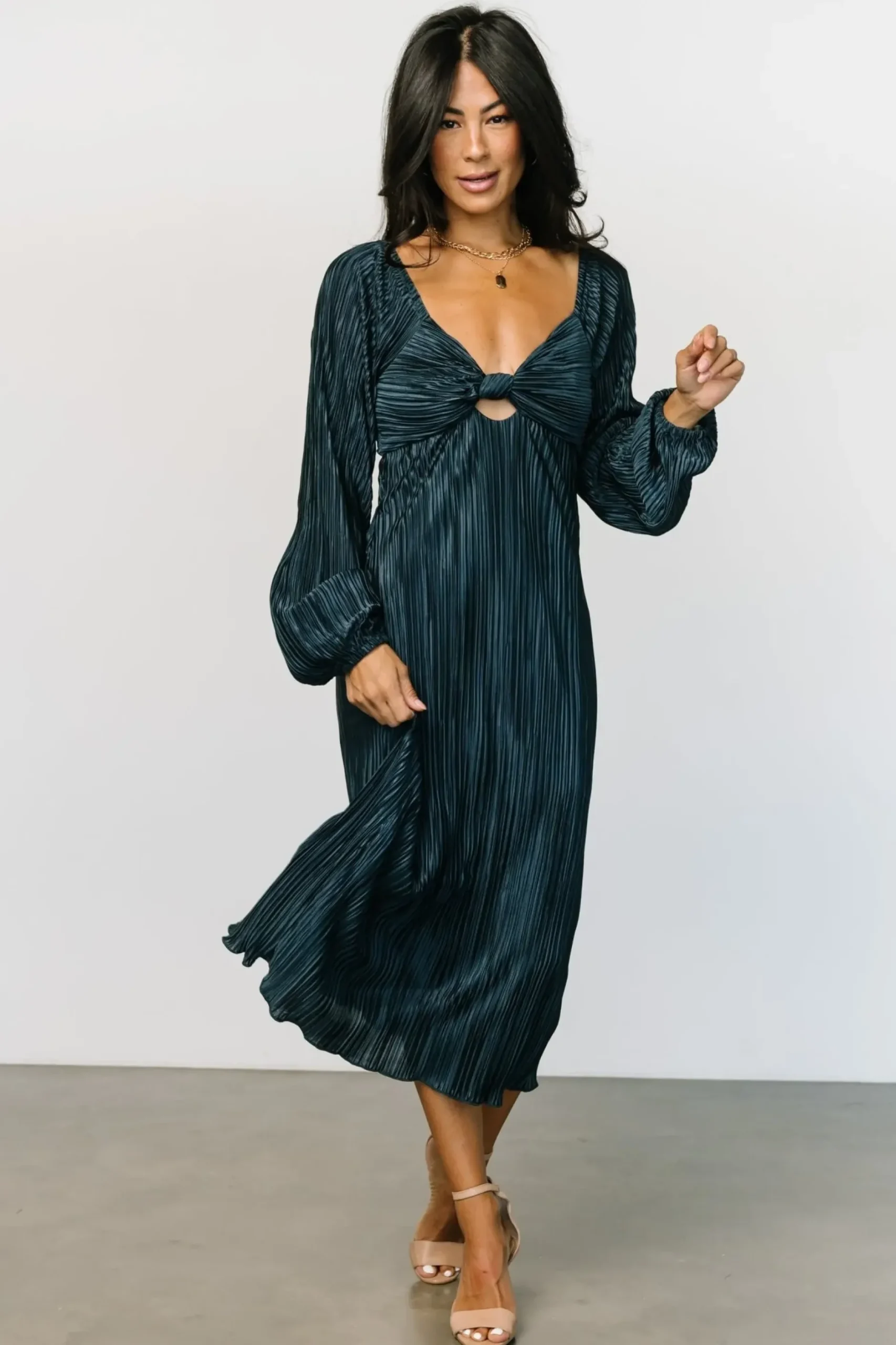 Baltic Born DRESSES|midi dresses|Amani Pleated Midi Dress | Peacock
