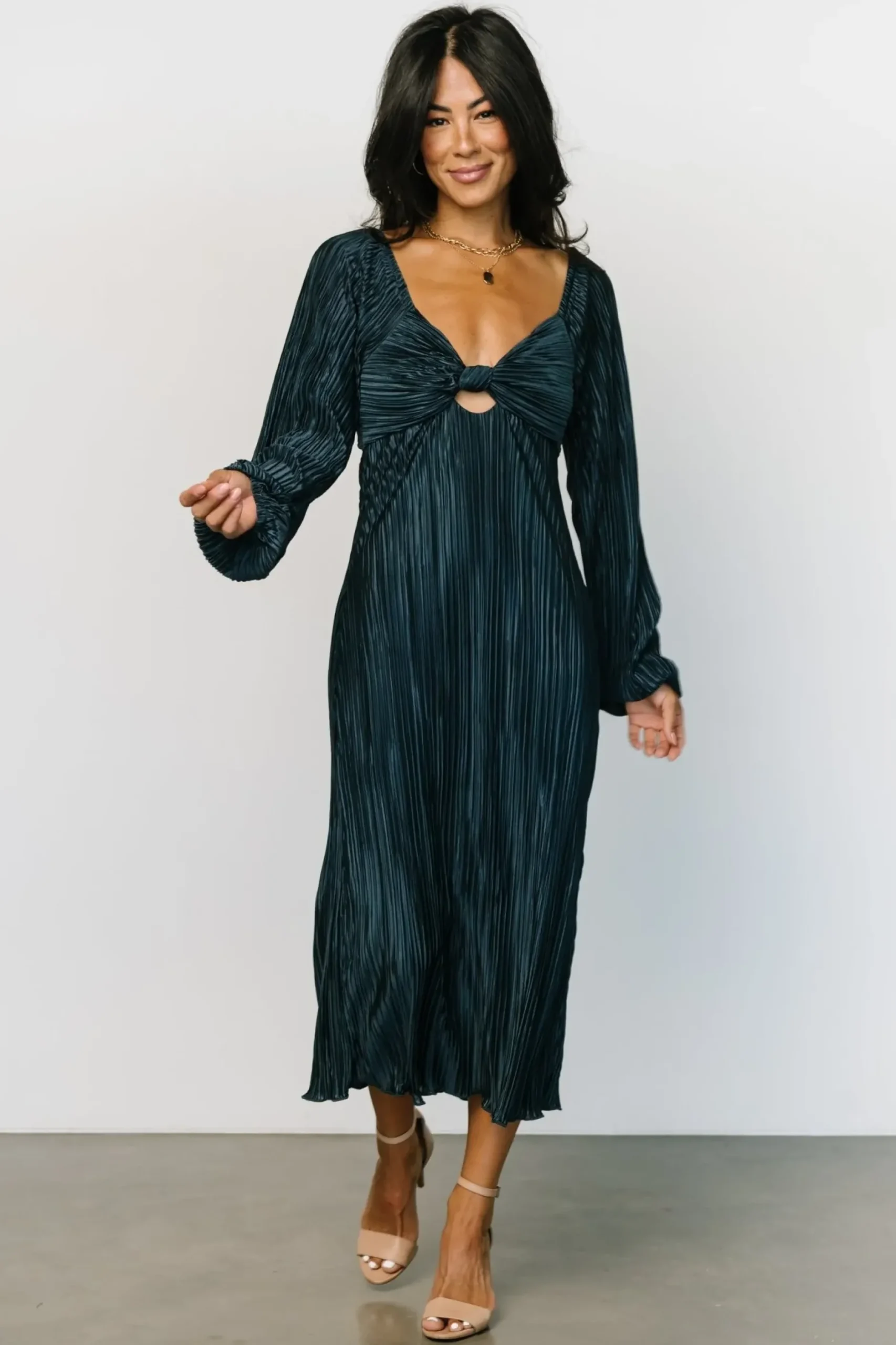 Baltic Born DRESSES|midi dresses|Amani Pleated Midi Dress | Peacock