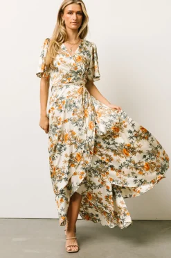 Baltic Born SALE|Amara Wrap Dress | Ivory Multi Floral