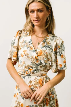 Baltic Born SALE|Amara Wrap Dress | Ivory Multi Floral