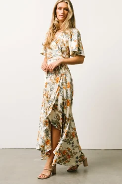 Baltic Born SALE|Amara Wrap Dress | Ivory Multi Floral