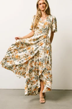 Baltic Born SALE|Amara Wrap Dress | Ivory Multi Floral