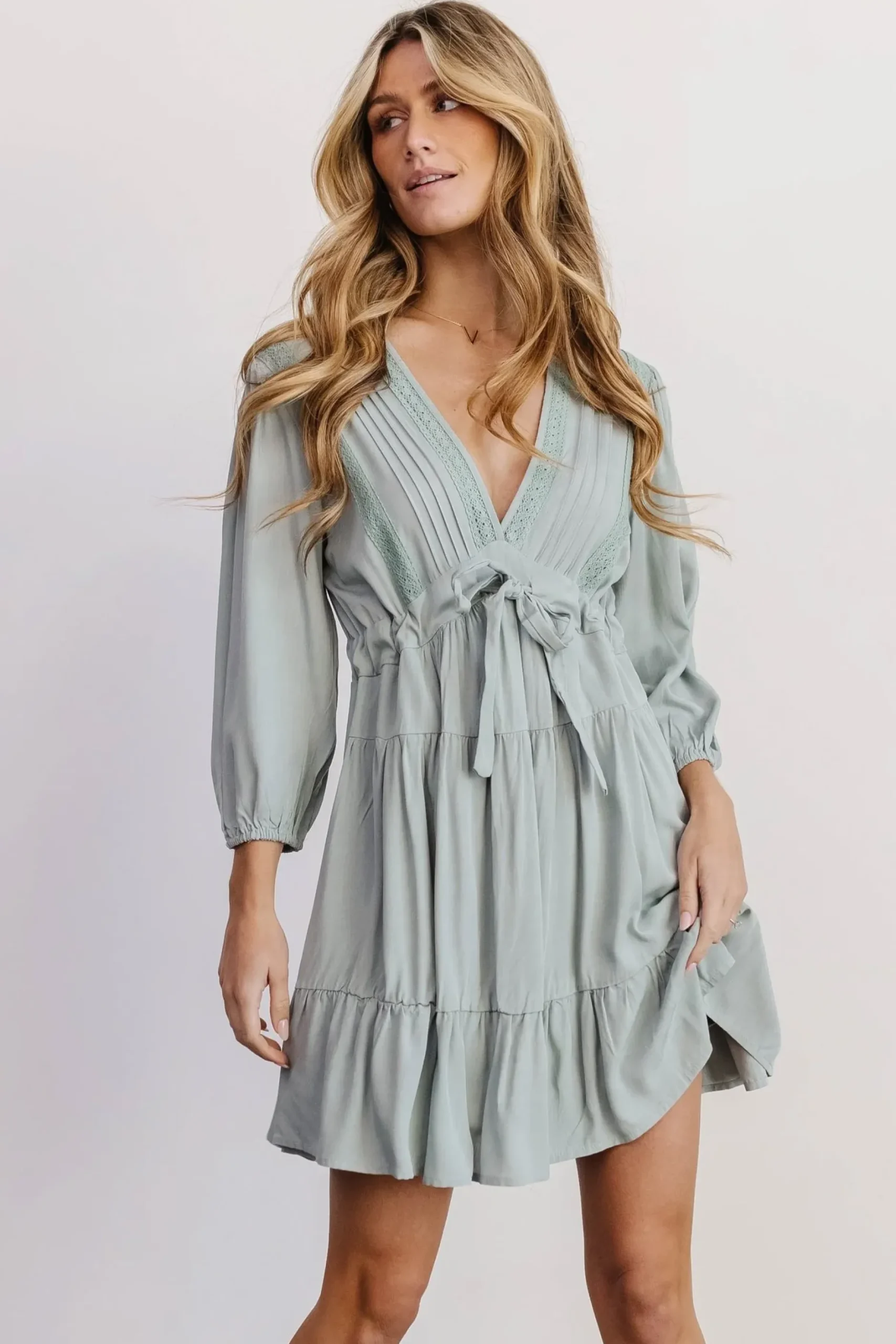 Baltic Born cover up|Amelia Boho Mini Dress | Blue