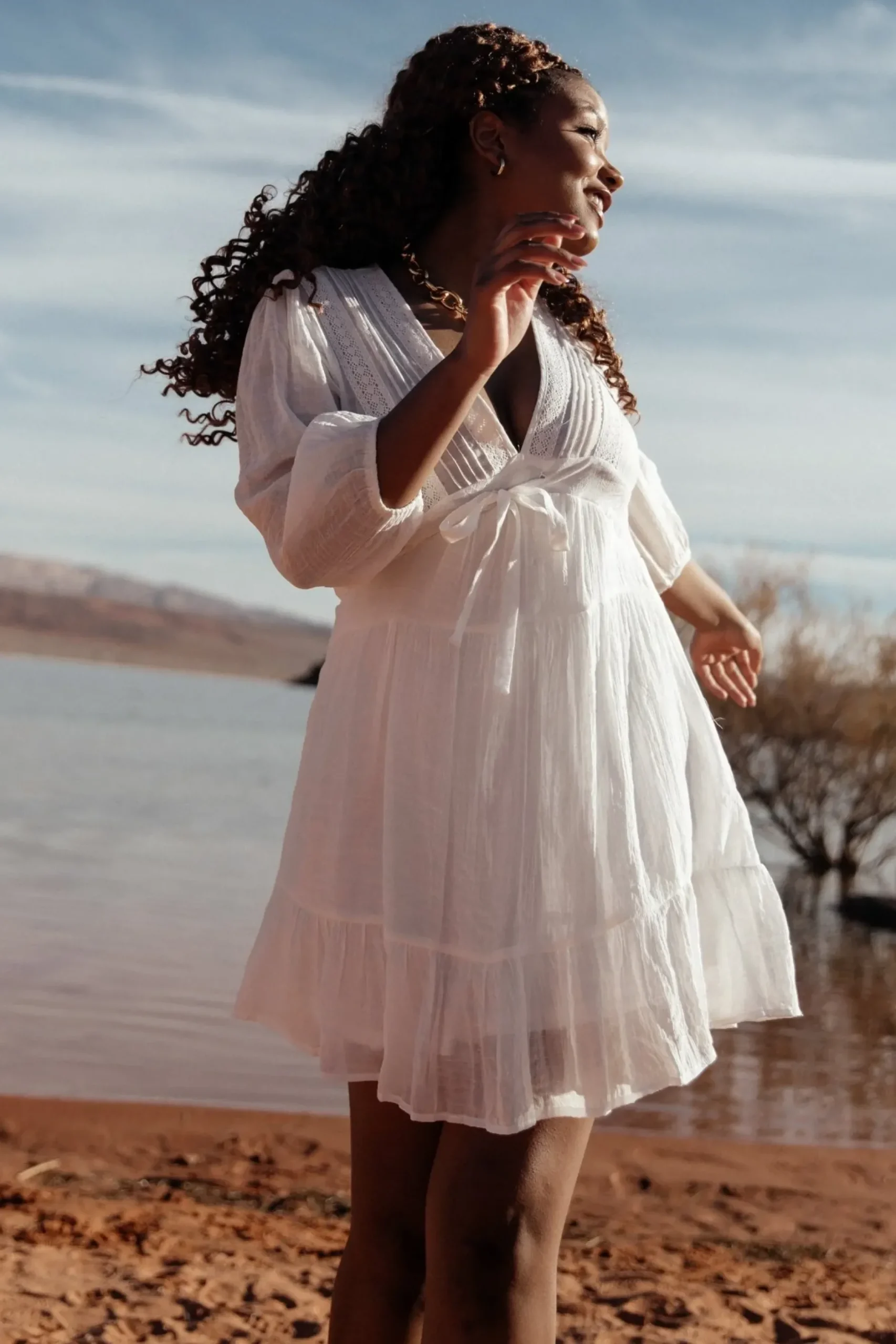 Baltic Born short dresses|Amelia Boho Mini Dress | Off White
