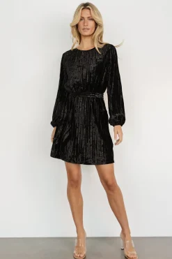 Baltic Born short dresses|Anastasia Velvet Short Dress | Black
