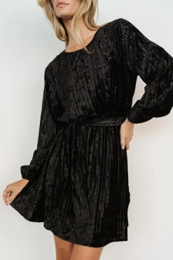 Baltic Born short dresses|Anastasia Velvet Short Dress | Black