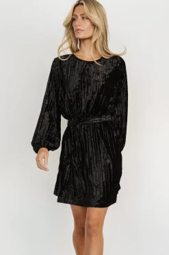 Baltic Born short dresses|Anastasia Velvet Short Dress | Black