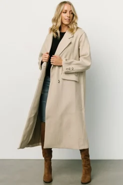 Baltic Born outerwear|WINTER ESSENTIALS|Anderson Double Breasted Coat | Natural