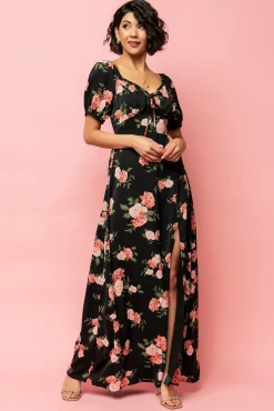 Baltic Born WINTER ESSENTIALS|SALE|Angela Maxi Dress | Black Rose Floral