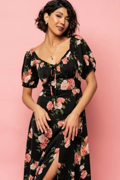 Baltic Born WINTER ESSENTIALS|SALE|Angela Maxi Dress | Black Rose Floral