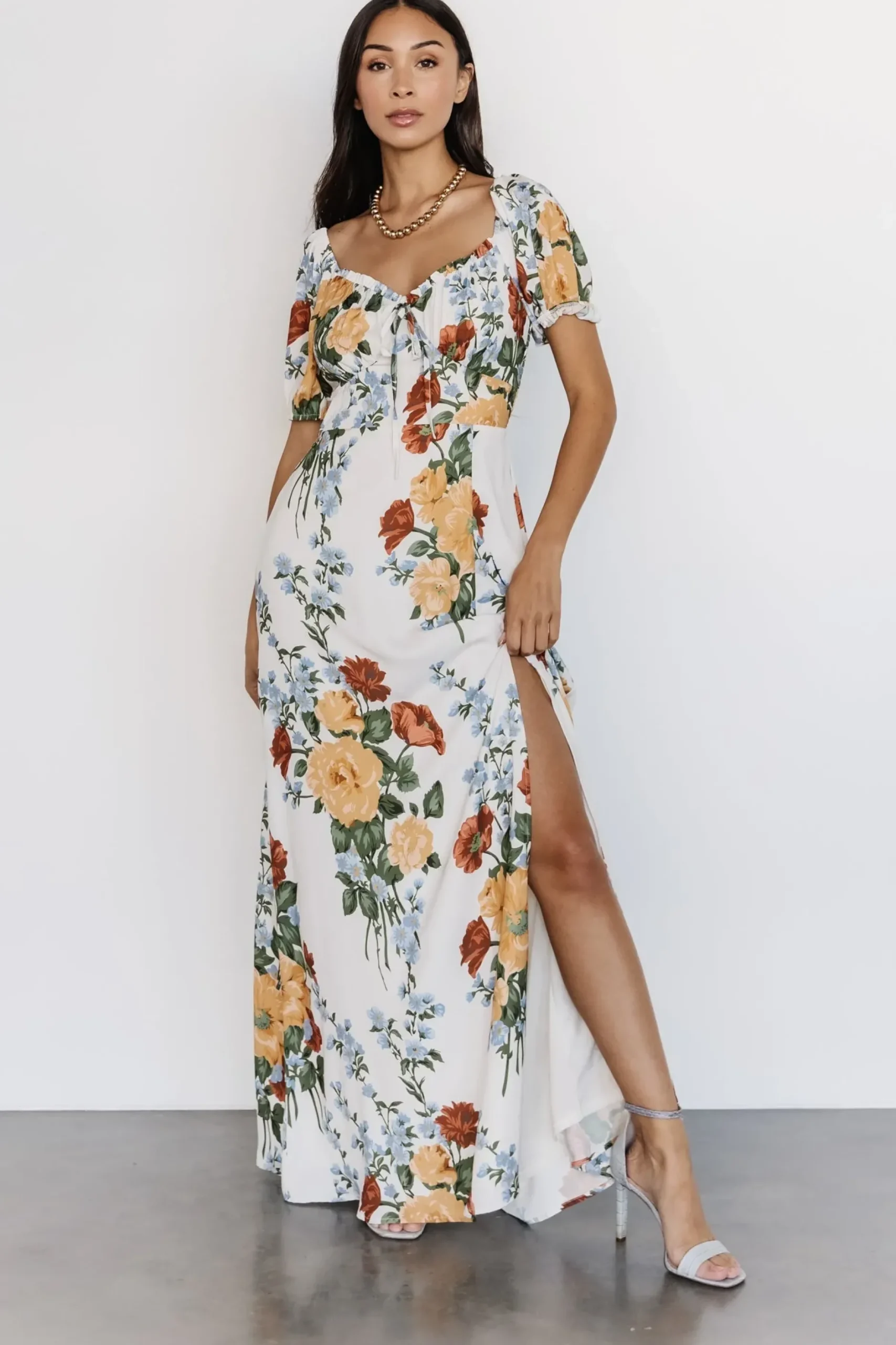 Baltic Born WINTER ESSENTIALS|SALE|Angela Maxi Dress | Off White Multi