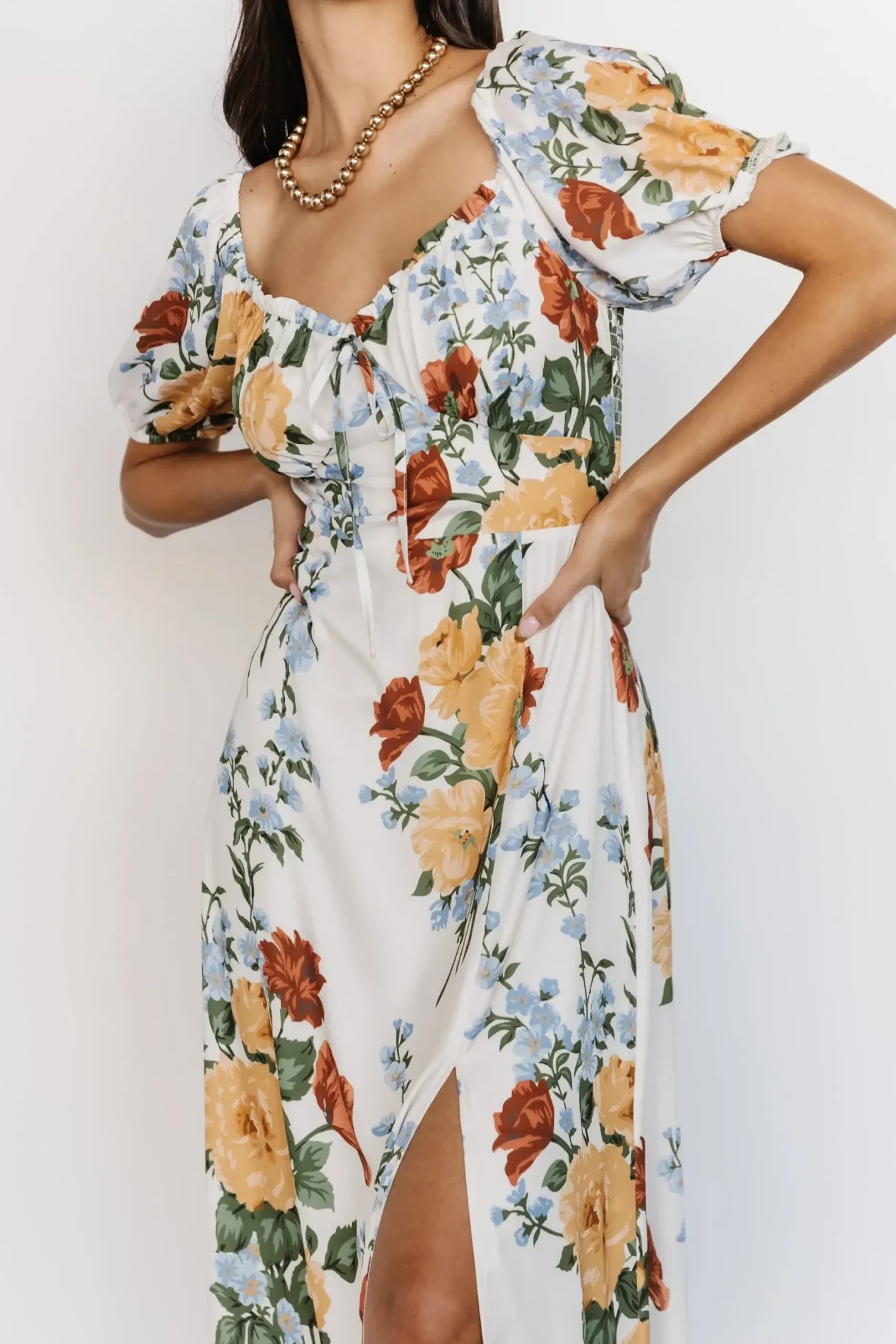 Baltic Born WINTER ESSENTIALS|SALE|Angela Maxi Dress | Off White Multi