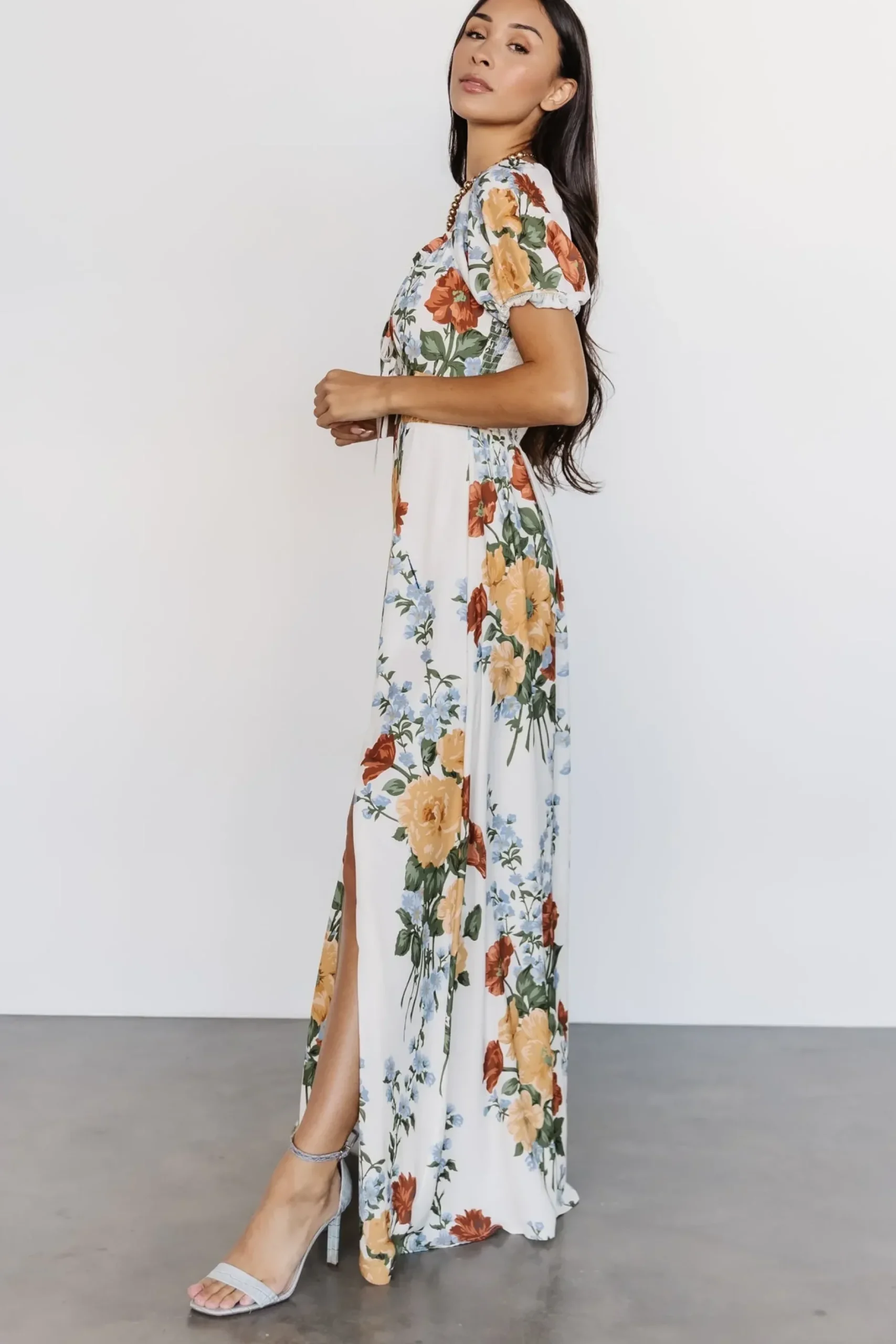 Baltic Born WINTER ESSENTIALS|SALE|Angela Maxi Dress | Off White Multi