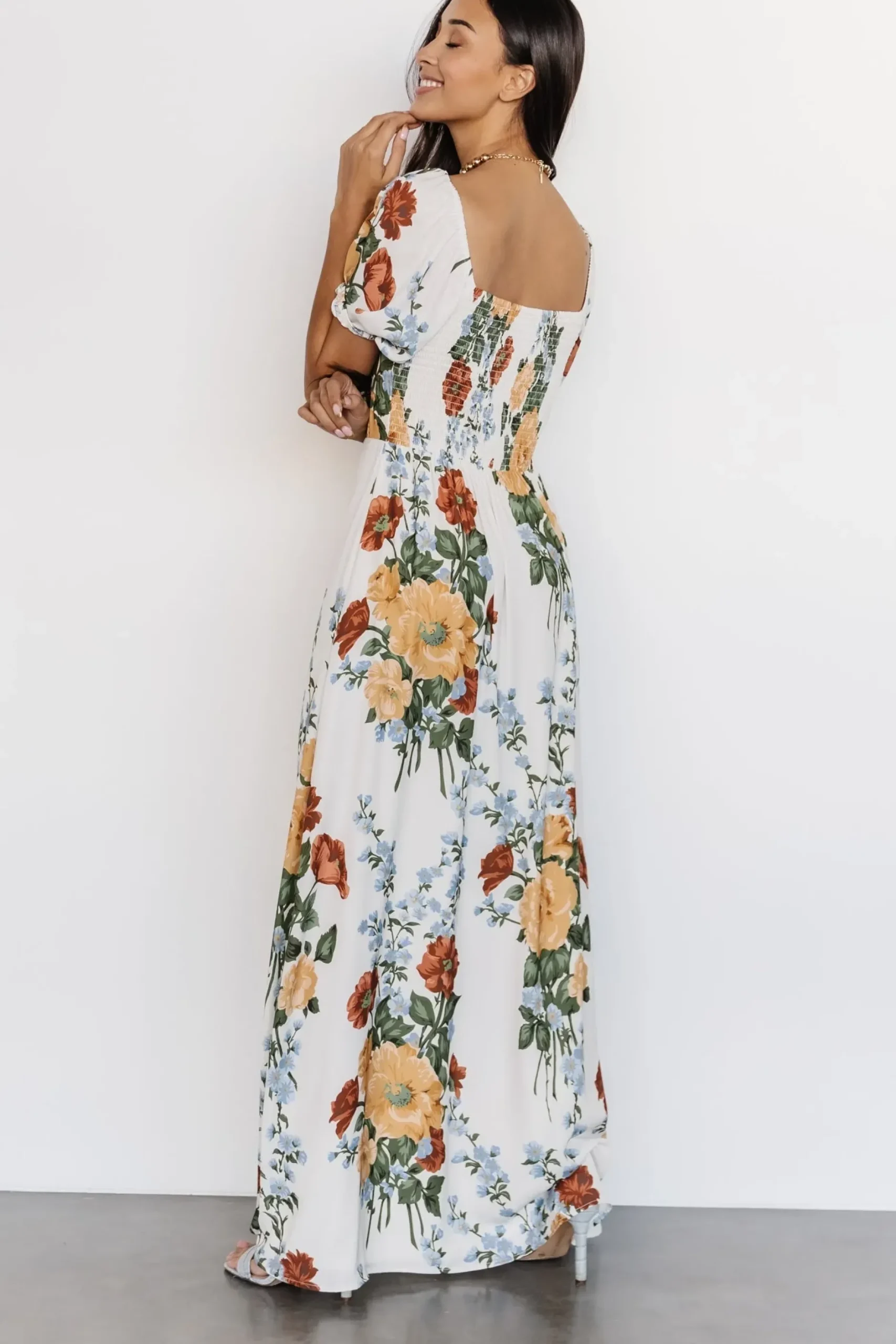 Baltic Born WINTER ESSENTIALS|SALE|Angela Maxi Dress | Off White Multi